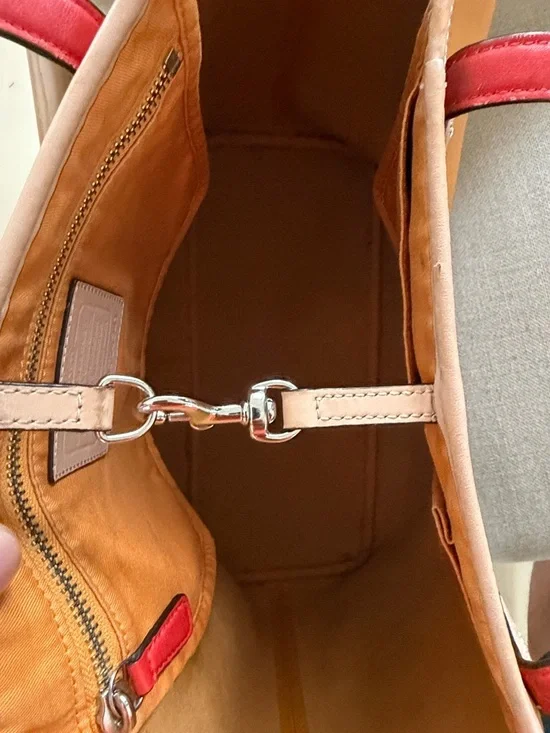 coach park metro shoulder tote bag f24341 pumpkin yellow sarifiano leather - Picture 6 of 14